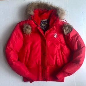 Vtg 90s Rocawear Authentic Red Hooded Puffer Jacket